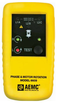 AEMC 6609 Phase & Motor Rotation Meter | Phase Rotation Testers | AEMC-Electrical Testers | Supplier Nigeria Karachi Lahore Faisalabad Rawalpindi Islamabad Bangladesh Afghanistan